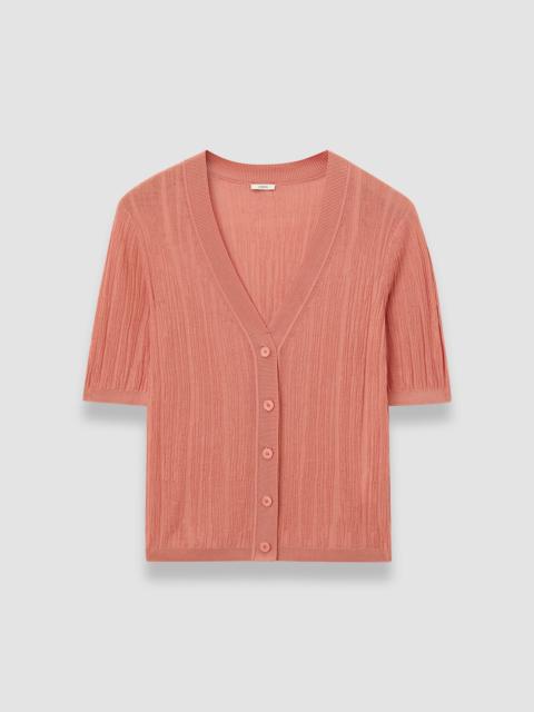 JOSEPH Sens Silk Cotton Rib Short Sleeve Cardigan