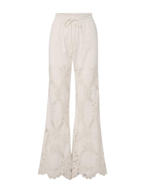 VERONICA BEARD DAISY WIDE-LEG EYELET PANT