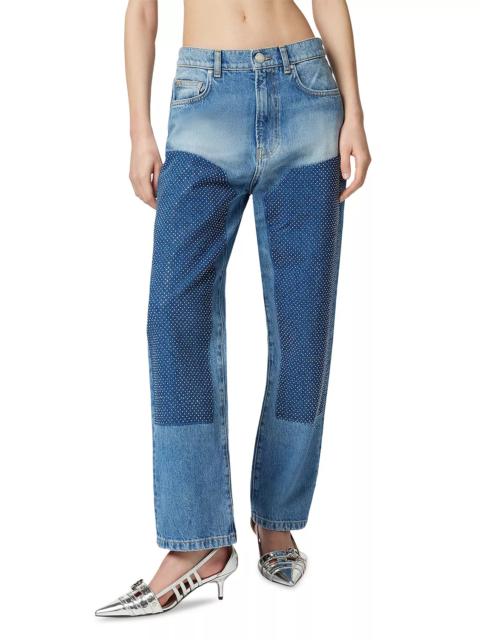 PINKO Rose Straight Leg Jeans in Mid Wash