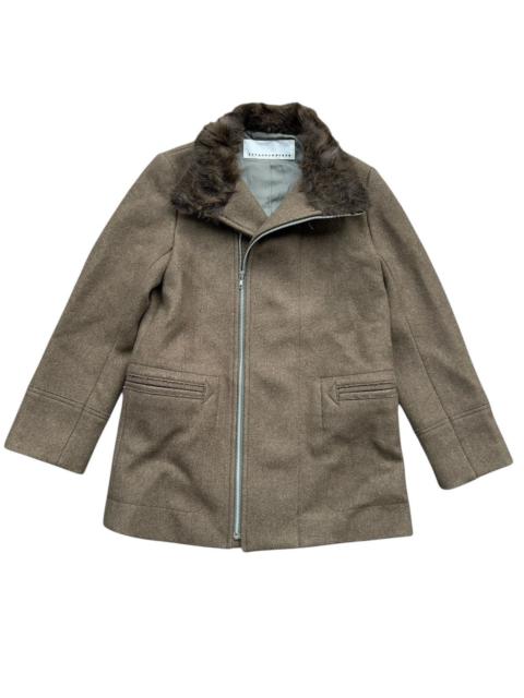 Issey Miyake Sunaokuwahara Army Green Fur Woll Jacket