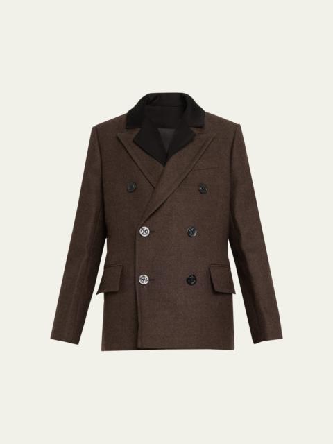 sacai Double-Breasted Wool Hybrid Coat