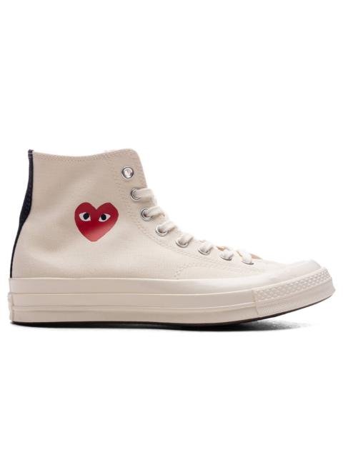 Comme Des Garçons CONVERSE X COMME DES GARCONS PLAY ALL STAR CHUCK '70 HI SMALL RED HEART - WHITE