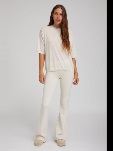 SPRWMN VINTAGE WHITE TRI-BLEND MICRO FLARE PANTS