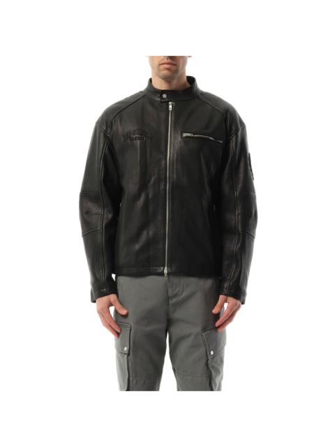 REPRESENT Belstaff Leather Race Jacket in Black