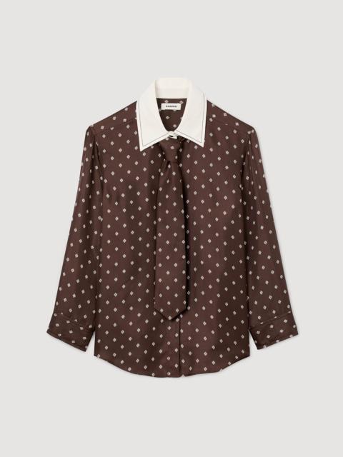 Sandro FLOWY TIE PRINT SHIRT