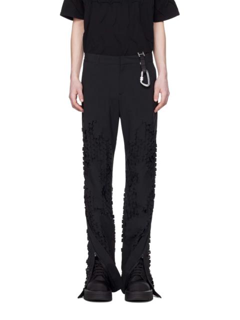 HELIOT EMIL™ PRE-SS24 MORPHOGENS LASERCUT-PATTERN TECHNICAL TROUSERS BLACK