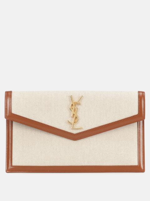 SAINT LAURENT Uptown canvas clutch
