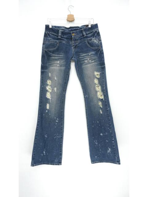 Other Designers VTG FLARE 🔥 VICE FAIRY Vintage Punk Distressed Jeans