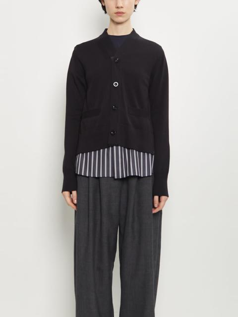 sacai Cotton Poplin x Knit Cardigan