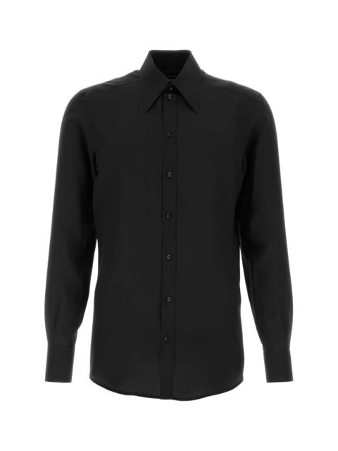 Dolce & Gabbana Dolce & Gabbana Men Black Crepe Shirt