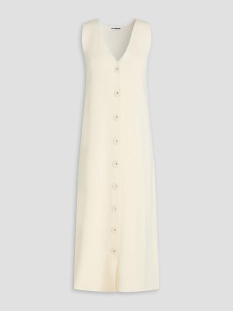 Jil Sander Ribbed cotton-blend midi dress