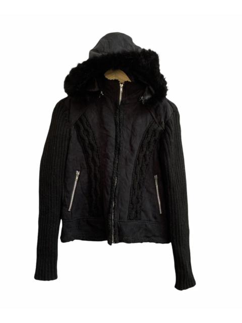 Other Designers If Six Was Nine - ⚡️St. Chris Crop Knit Fur Hoodie Jacket