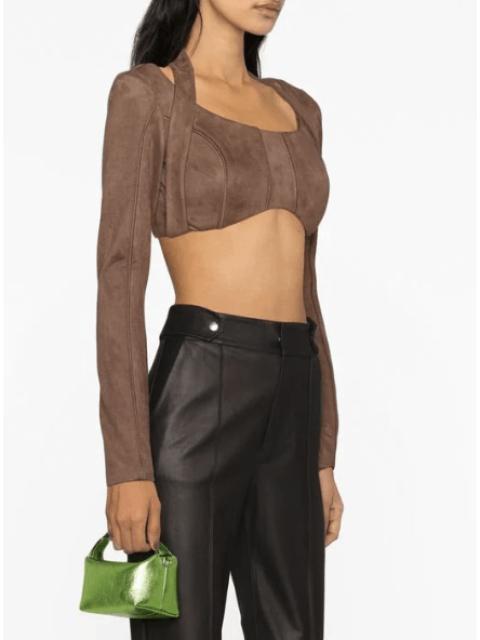 MISBHV $620 MISBHV Faux-Suede Long-sleeve Crop Top