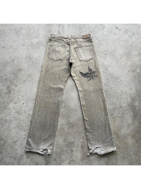 Other Designers Japanese Brand - Vintage Japan Distressed Eagle Logo Faded Jeans Denim Pants