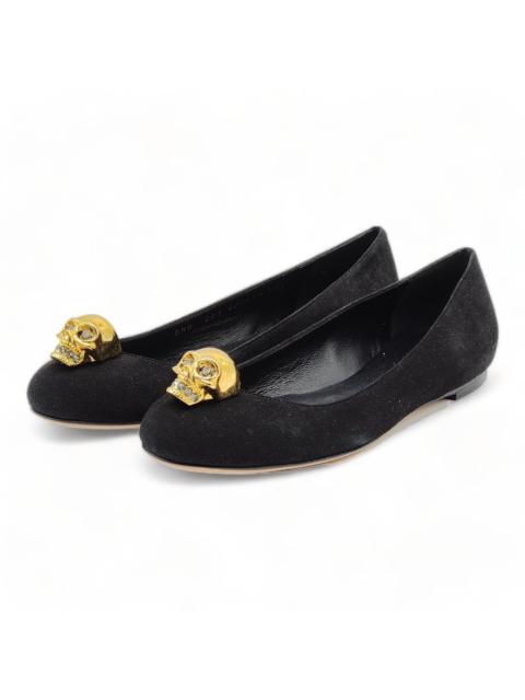 Alexander McQueen Skull Leather Ballerinas Flats Shoes NIB Black 35.5