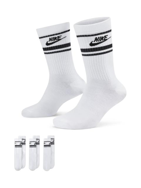 Nike Nike 3-Pack Dri-FIT Everyday Essentials Crew Socks in White/Black/Black at Nordstrom