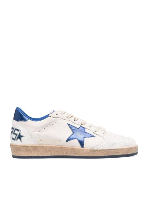 Golden Goose Golden Goose Deluxe Brand Men Ball-Star Wishes In White Nappa With Blue Star And Heel
