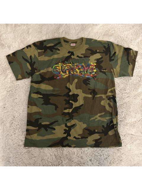 Supreme Supreme Paint Logo Tee in Woodland Camo