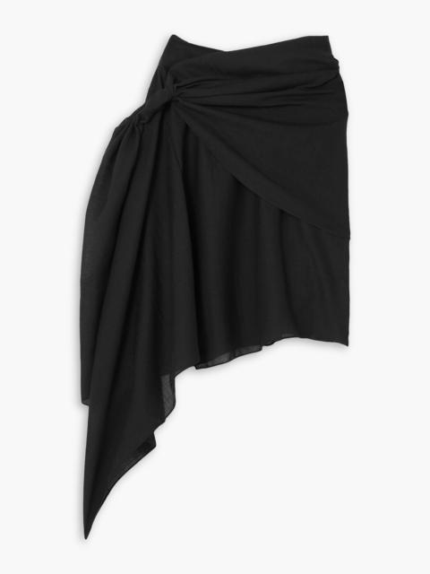 Other Designers Asymmetric draped wool-blend mini skirt