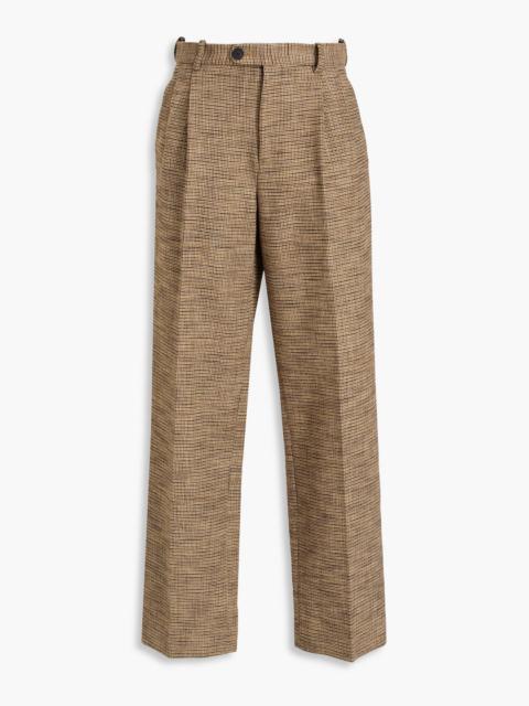 Sandro Houndstooth tweed straight-leg pants