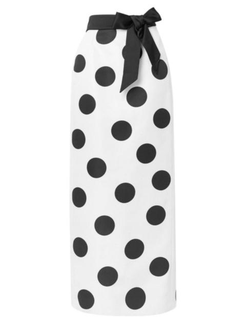 SAINT LAURENT High Waist Polka Dot Silk Twill Skirt