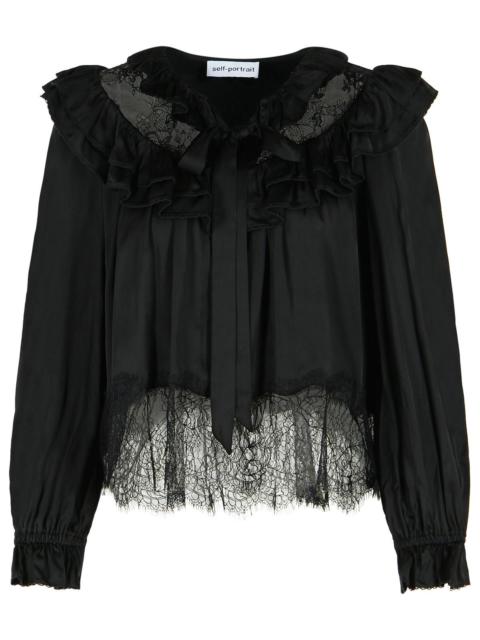 self-portrait Self Portrait Black Viscose Blouse