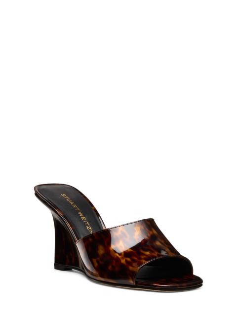Stuart Weitzman Stuart Weitzman Vinnie 85 Patent Leather Wedge Mule in Classic at Nordstrom