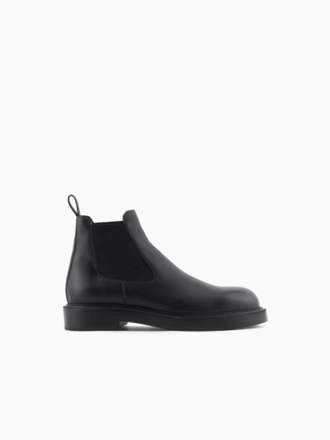 EMPORIO ARMANI DAPPLED LEATHER BEATLE BOOTS