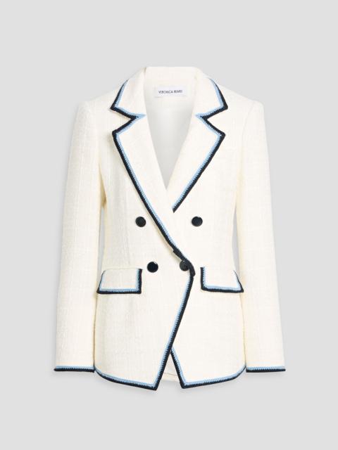 VERONICA BEARD Taja Dickey double-breasted embroidered cotton-blend tweed blazer