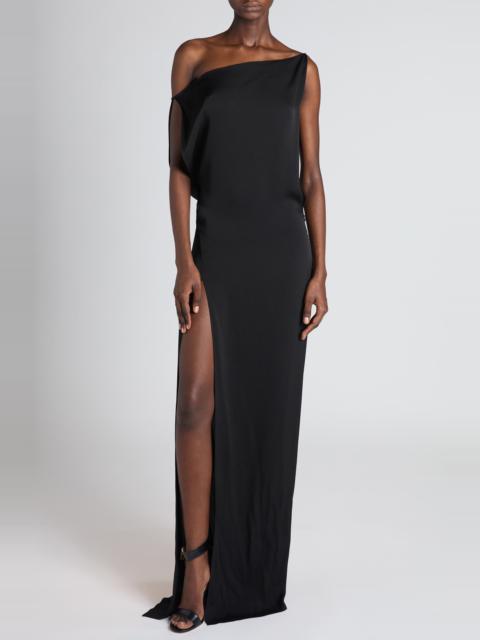 TOM FORD TOM FORD One Shoulder Crepe Cady Gown in Black at Nordstrom