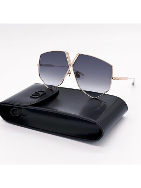 Valentino NEW VALENTINO V-HEXAGON VLS-115A GRAY TITANIUM SUNGLASSES