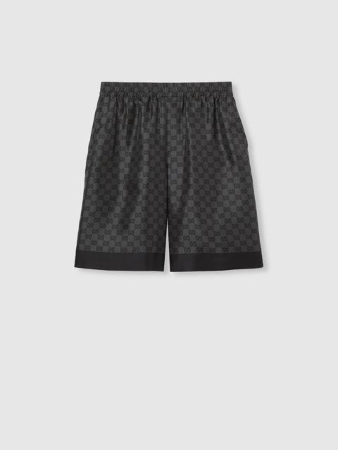GUCCI Printed silk twill shorts