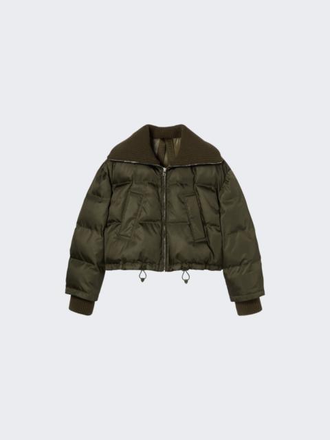GUCCI Bomber Gabardine Puffer Jacket Greysh Army Green