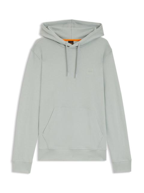 BOSS LOGO-PATCH HOODIE IN COTTON TERRY