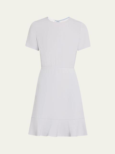Short-Sleeve Ruffle-Hem Mini Dress