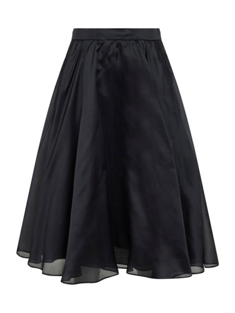 Other Designers Max Mara Studio Women Black Silk Organza Msecalle Midi Full Skirt