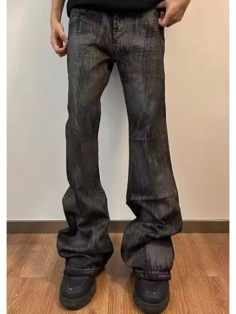 Japanese Brand - Heavyweight washed and waxed micro flare jeans