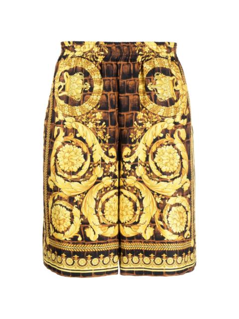 VERSACE Barocco-print silk shorts