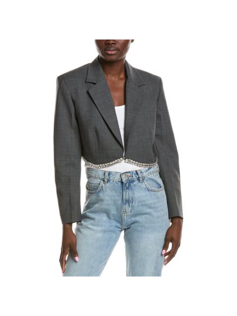 Sandro Sandro Embellished Hem Wool-Blend Blazer