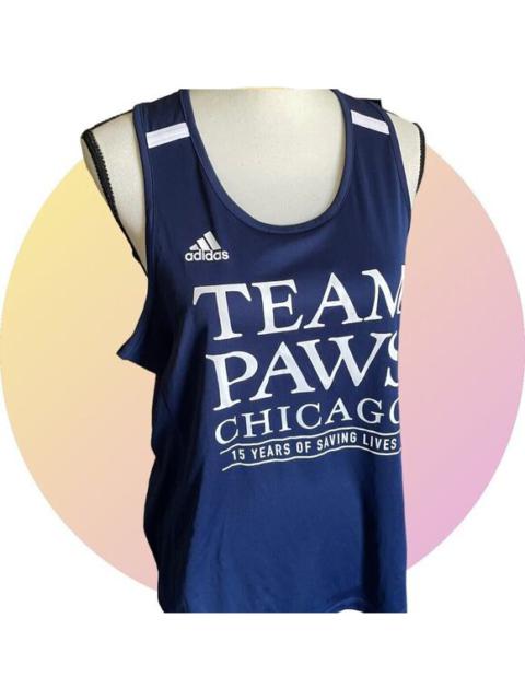 Adidas Womens Tank Top Navy Blue Runners Top Team Paws Chicago NWT L