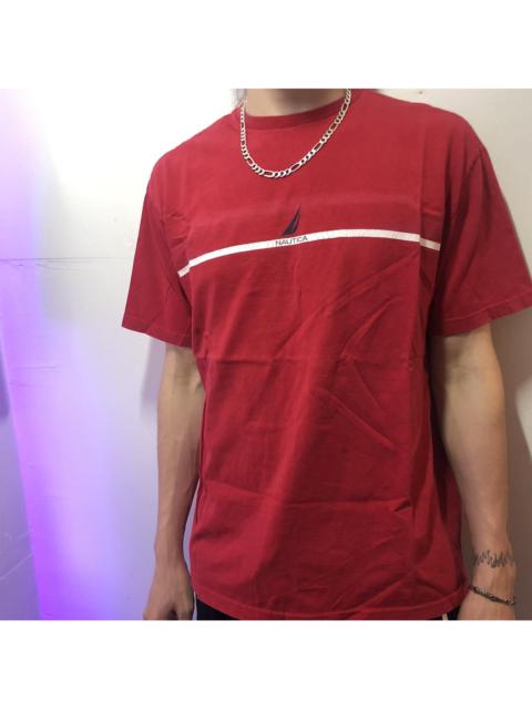 Other Designers Nautica Men's Red and White T-shirt