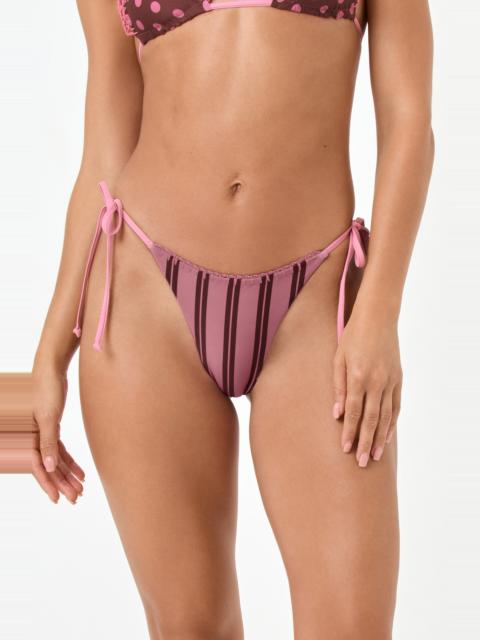 L*SPACE LSPACE Samba Bitsy Side Tie Bikini Bottoms in Stripe Side/Alotta Polka Dot at Nordstrom