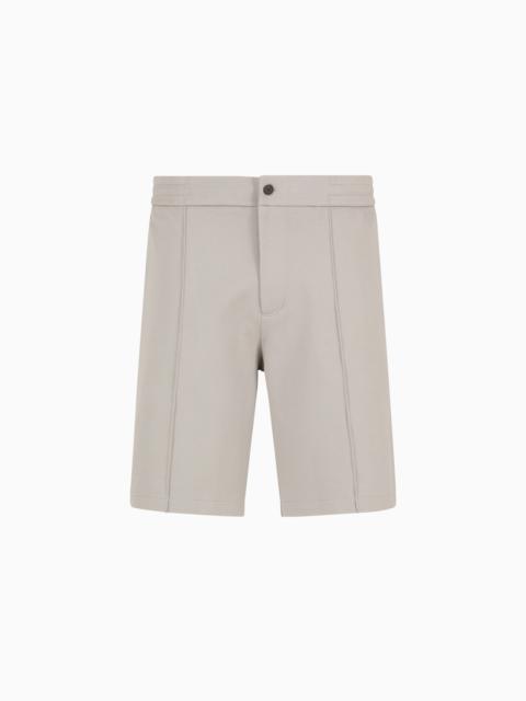 EMPORIO ARMANI JERSEY BERMUDA SHORTS WITH RIBS