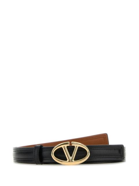 Valentino Valentino Garavani Woman Black Leather Reversible Vlogo Belt