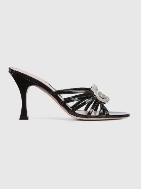 GUCCI Women's slide sandal with crystal Interlocking G