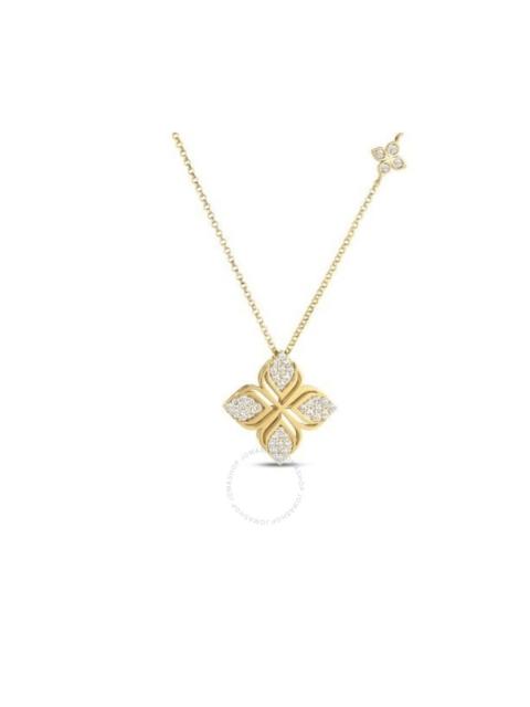 Roberto Coin - Roberto Coin 18K Yellow Gold Arabesque Pave Diamond Flower Necklace - 7773691Ay17x