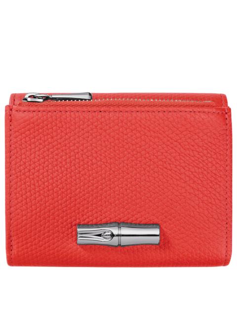 Longchamp Le Roseau Compact wallet Vermilion - Leather