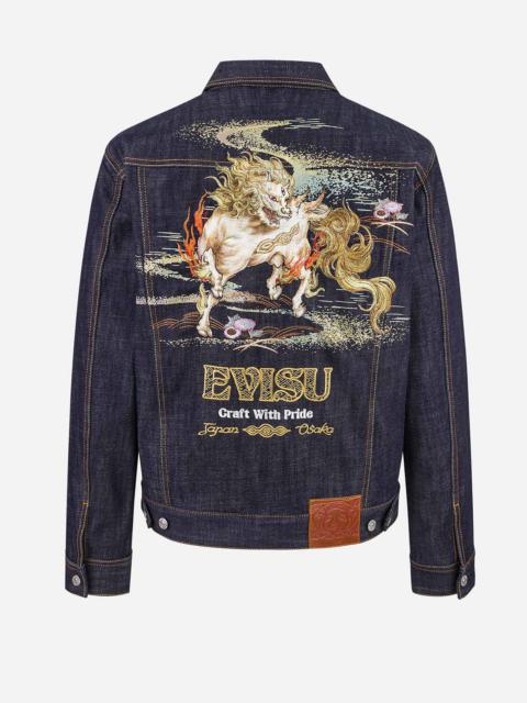 EVISU Hakutaku Embroidery Relax Fit Denim Jacket