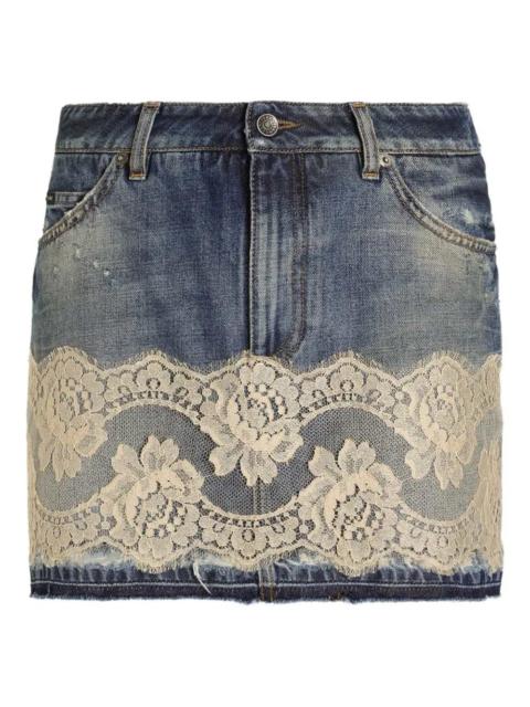 Dolce & Gabbana Dolce & Gabbana Women Miniskirt With Lace Inserts