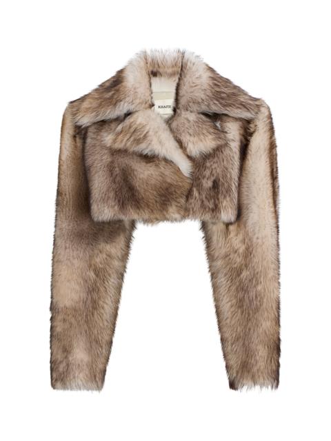 KHAITE Stallone Cropped Toscana Shearling Jacket neutral